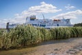 Swinoujscie, West Pomeranian - Poland - July 15, 2022: Passengers and cars ferry Nils Dacke sailing from Trelleborg to Swinoujscie