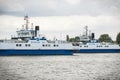 Swinoujscie, West Pomeranian - Poland - June 13, 2021: Bielik ferry II and III using to transport passengers and cars. Ferry