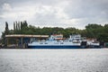 Swinoujscie, West Pomeranian - Poland - June 13, 2021: Bielik IV ferry using to transport passengers and cars. Ferry crossing over