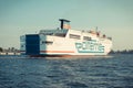 Swinoujscie, West Pomeranian - Poland - June 11, 2023: Mazovia ferry from Ystad entering to port of Swinoujscie. Transport Royalty Free Stock Photo