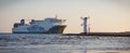 Swinoujscie, West Pomeranian - Poland - June 14, 2021: Passengers and cars ferry Cracovia sailing from Ystad to Swinoujscie.