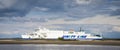 Swinoujscie, West Pomeranian - Poland - June 7, 2022: Passengers and cars ferry Wolin sailing from port Swinoujscie to Ystad. Royalty Free Stock Photo