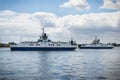 Swinoujscie, West Pomeranian - Poland - June 13, 2021: View on Bielik II and III ferry using to transport passengers and cars.