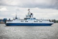 Swinoujscie, West Pomeranian - Poland - June 13, 2021: View on Bielik III ferry using to transport passengers and cars. Ferry