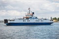 Swinoujscie, West Pomeranian - Poland - June 13, 2021: View on Bielik IV ferry. Ferry crossing over river Swina