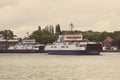 Swinoujscie, West Pomeranian - Poland - June 13, 2021: View on Bielik IV ferry using to transport passengers and cars. Ferry