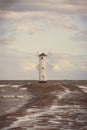 Swinoujscie, West Pomeranian - Poland - June 13, 2021: Windmill Stawa Mlyny on stormy and windy day