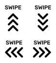 Swipe arrows icon set with rounded minimalist chevron symbols for navigation, interface gestures, mobile UI prompts and direction Royalty Free Stock Photo