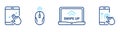 Swipe Button on Smartphone Computer PC Line Icon Set. Scroll Drag Move Click Touch Display Gesture Pictogram. Slide Royalty Free Stock Photo