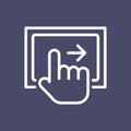 Swipe gesture icon simple flat style outline illustration