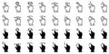 Swipe Hand Finger Touch and Drag Linear, Glyph Pictogram. Pinch Screen, Rotate Up Down on Screen Outline Icon. Gesture