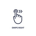 Swipe hand finger vector icon. Drag swipe touch arrow tap action mobile screen symbol finger gesture.