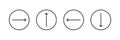 Swipe icon set. Arrow on circle button symbol. Arrow up, down, left, right. Abstract scroll icon element for social