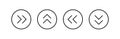 Swipe icon set. Arrow on circle button symbol. Arrow up, down, left, right. Abstract scroll icon element for social