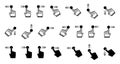 Swipe on right and left down and up touch the forefinger scroll icon vector illustration.