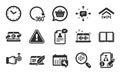 Swipe up, Algorithm and Copyright laptop icons set. Copywriting notebook, Sms and 360 degrees signs. Vector
