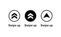 Swipe up, arrow up icon modern button for web or appstore design black symbol isolated on white background. Vector EPS 10