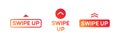 Swipe up arrow vector icon. Social media story drag button sign action graphic design app ui shape swipe up.