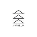 Swipe up arrows button vector, isolated on white background