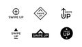 Swipe up button scroll pictogram icon set isolated for blogger web ui design. Vector arrow up for application and social Royalty Free Stock Photo