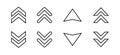 Swipe up down icon set in line style. Upward and downward arrow symbol vector