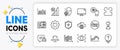 Swipe up, Eye detect and Stop stress line icons. For web app. Vector