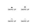 Swipe up icon, arrow button logo, scroll story sign ellement in vector flat