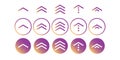 Swipe up icon vector button. scroll arrow pointing up. drag to read learn more. isolated on white background. internet graphic Royalty Free Stock Photo