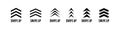 Swipe up icon vector button. scroll arrow pointing up. drag to read learn more. isolated white background. internet graphic Royalty Free Stock Photo