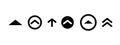 Swipe up insta story black icon. Scroll arrow drag button, social media interface action icon