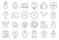 Swipe up line icons. Scrolling mouse, landing page swipe signs. Vector