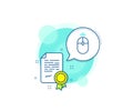 Swipe up mouse line icon. Scrolling arrow sign. Landing page scroll. Vector