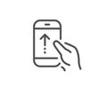 Swipe up phone line icon. Scrolling arrow sign. Landing page scroll. Vector Royalty Free Stock Photo