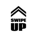 Swipe up sign. Vector scrolling button template for social media app