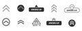 Swipe up slide arrow button, scroll ui icon. Interface simple sign, set of buttons for social media symbol. Swipe up Royalty Free Stock Photo