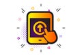 Swipe up tablet pc icon. Scrolling arrow sign. Landing page scroll. Vector