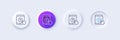 Swipe up tablet pc line icon. Scrolling arrow sign. Landing page scroll. Line icons. Vector