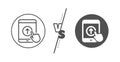 Swipe up tablet pc line icon. Scrolling arrow sign. Landing page scroll. Vector