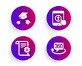 Swipe up, Throw hats and Technical documentation icons set. 360 degree sign. Vector
