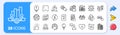 Swipe up, Touchscreen gesture and Pin line icons. For web app, printing. App line icons. Vector