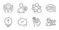 Swipe up, User idea and Stars icons set. Integrity, Success business and Thoughts signs. Vector