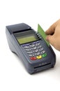 Swiping credit card with POS-terminal