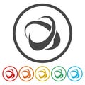 Swirl atom orbit element collection. Vector illustration