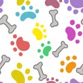 Pet footprints background seamless pattern