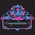 Congratulations celebration greetings card and sign vector Decorative Typography Royalty Free Stock Photo