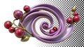 Swirl with berries, decorative element, floral design, and nature motif png transparent image Generative AI