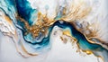Swirl of blue gold marble abstract background, Liquid marble design abstract, light blue azure tones with golden, Royalty Free Stock Photo