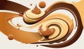 a swirl of chocolate and caramel swirls into a liquid Royalty Free Stock Photo