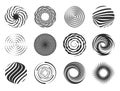 Swirl figure. Spiral abstract movement and hypnotic vortex, whirl and vortex dynamic icon design Royalty Free Stock Photo