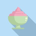 Swirl fruits gelato icon flat vector. Ice cream frozen